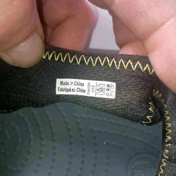 Crocs Swiftwater Black Mesh Fisherman Deck Sandals Men's Sz 12 Ankle Strap 15041 - Picture 8 of 16